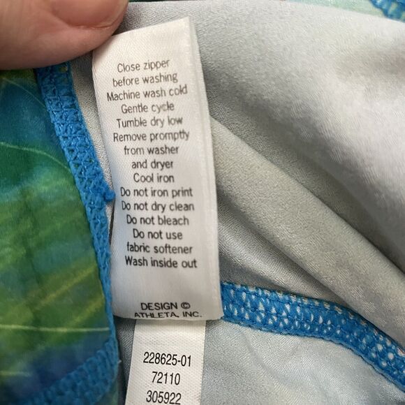 Athleta Leggings Womens Small Blue Green Cropped Colorful Casual Workout Pants - Picture 8 of 12